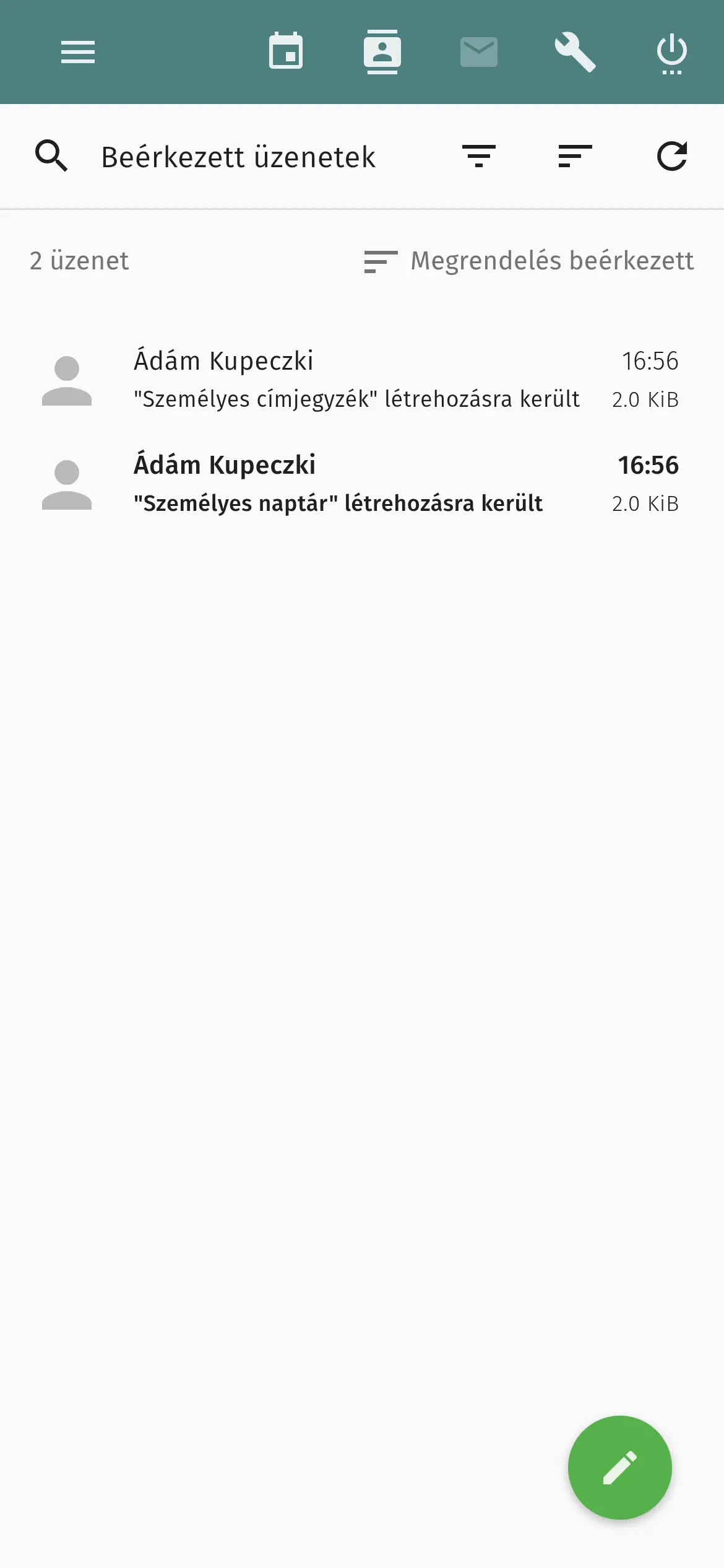 Inbox on mobile