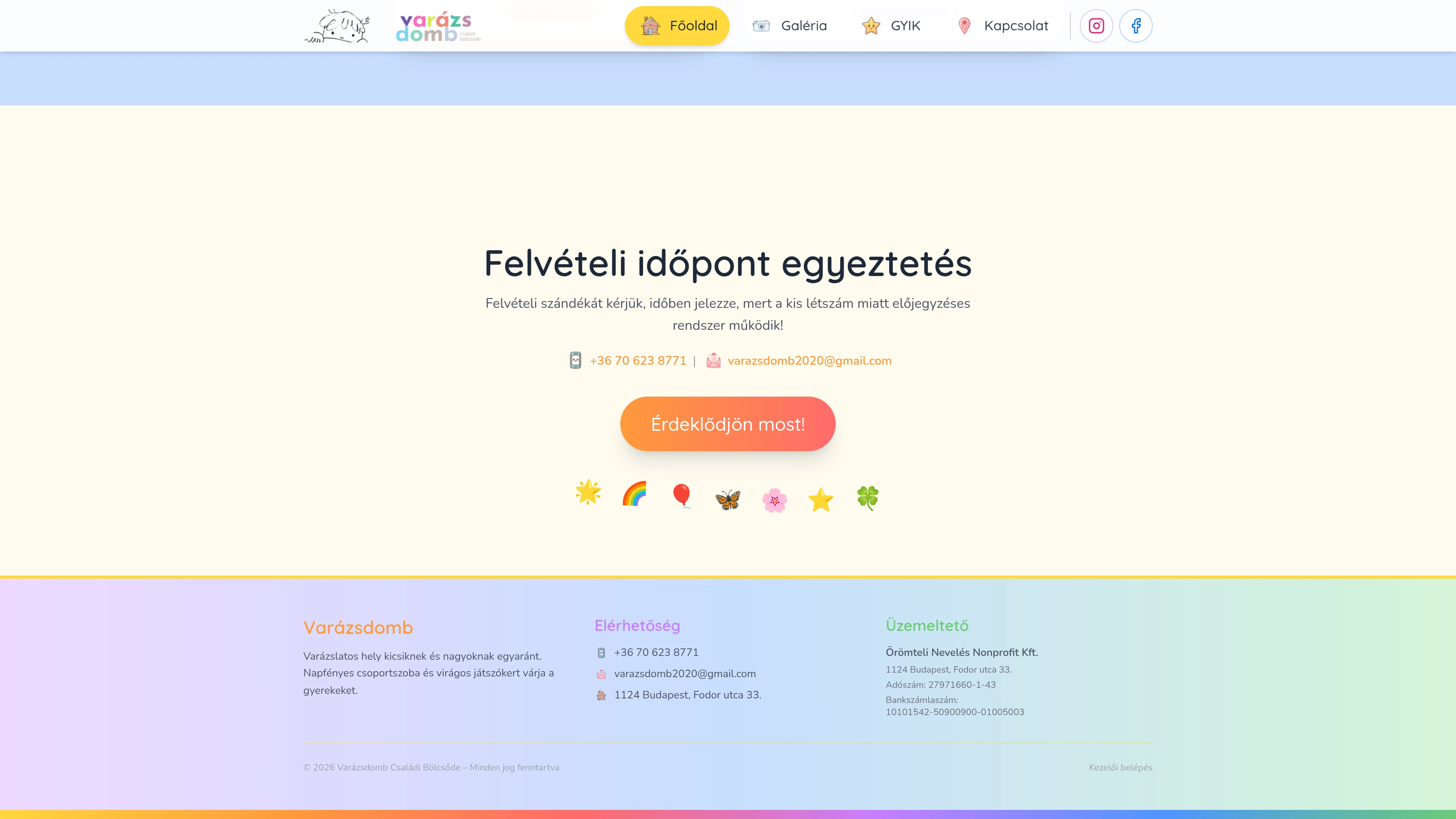 Enrollment scheduling: contact details and footer